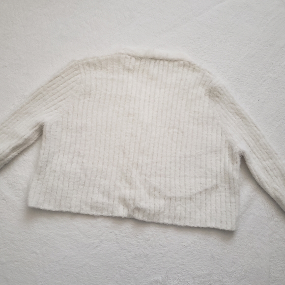 Adika Cream Button Up V-Neck Cardigan Sweater - Picture 3 of 5